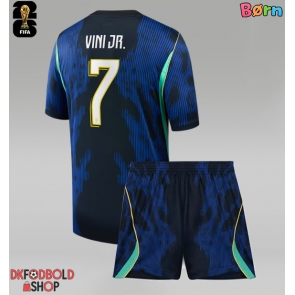 Brasilien Vinicius Junior #7 Udebanesæt Børn VM 2026 Kort ærmer (+ korte bukser)